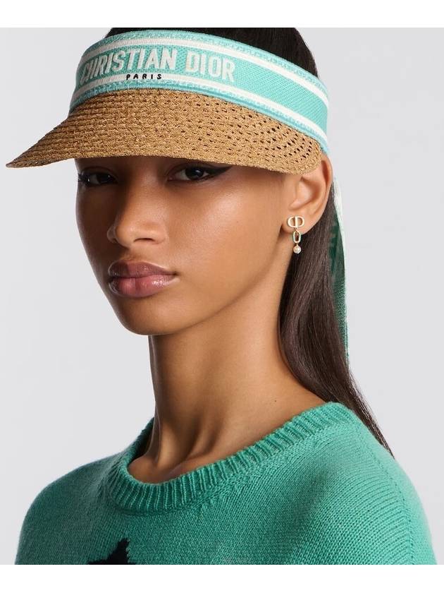 Dioriviera D Ocean Mitzah Straw Visor Hat - DIOR - BALAAN 10