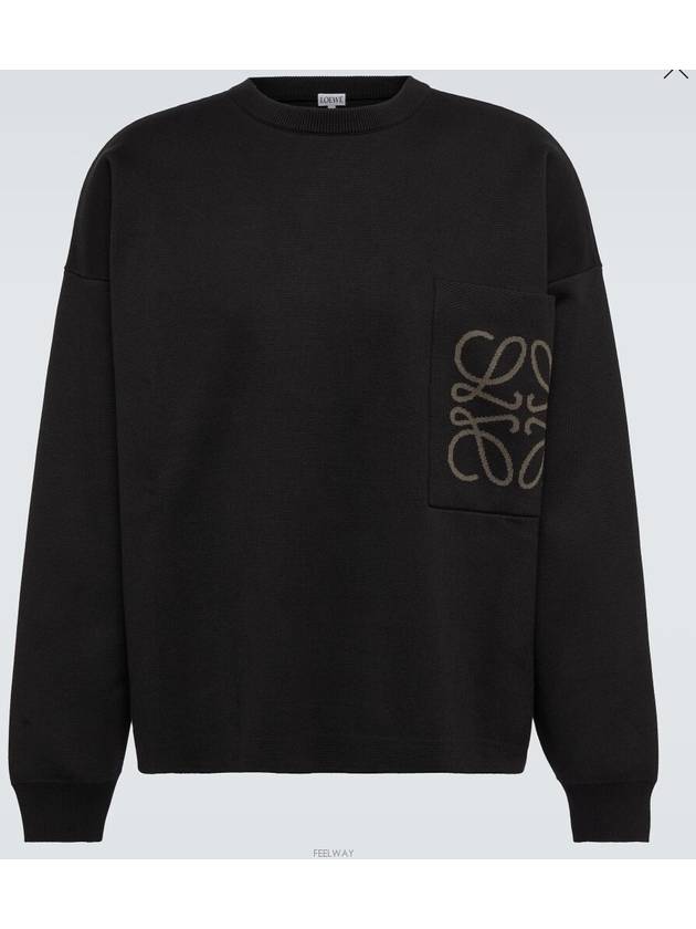logo cotton blend knit top black - LOEWE - BALAAN 6