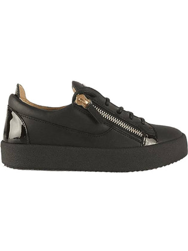 Frankie Crocodile Effect Low Top Sneakers Black - GIUSEPPE ZANOTTI - BALAAN 1