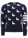 Duck Cashmere Knit Top Navy - THOM BROWNE - BALAAN 1