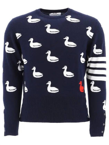 Duck Cashmere Knit Top Navy - THOM BROWNE - BALAAN 1