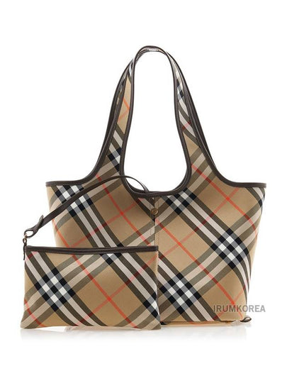 Check Small Tote Bag Sand - BURBERRY - BALAAN 2