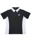 Color block polo short sleeve tee BLACK - TRIMERE - BALAAN 2