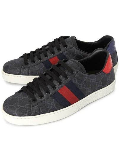 Ace GG Supreme Low Top Sneakers Black - GUCCI - BALAAN 2