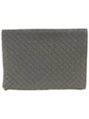 Deep Gray Calfskin Intrecciato Weaving Half Zip Pouch Clutch - BOTTEGA VENETA - BALAAN 1