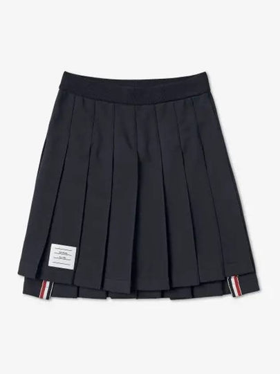 Women's Loopback Cotton Mini Pleated Skirt Navy - THOM BROWNE - BALAAN 2