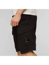 Stretch Satin Cargo Shorts Black - CP COMPANY - BALAAN 4