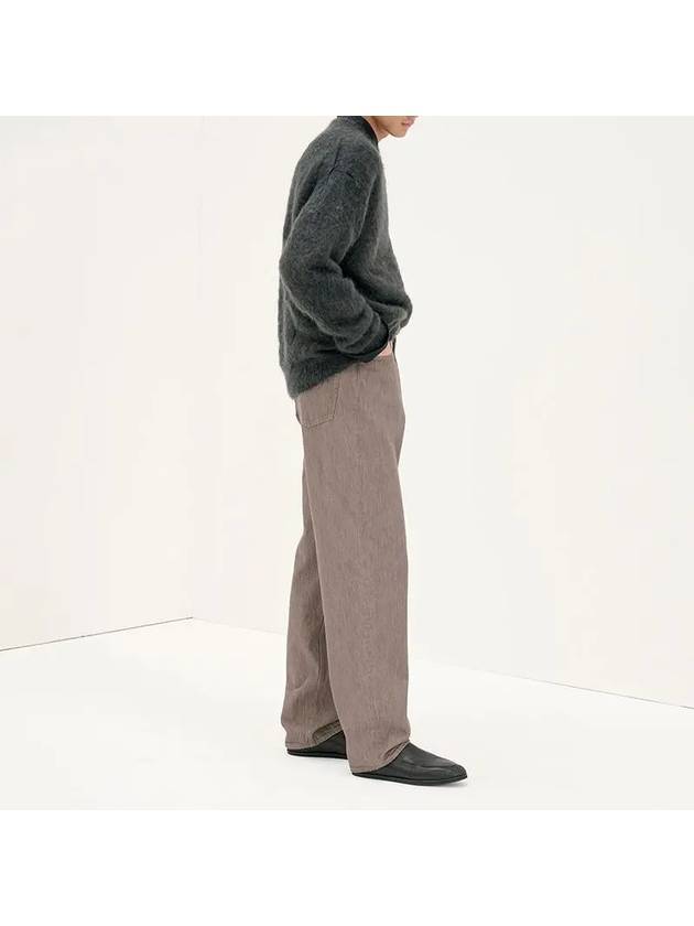 Men's Hard Twist Denim Straight Pants Brown - AURALEE - BALAAN 5