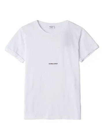 Rive Gauche Short Sleeve T Shirt White Tee - SAINT LAURENT - BALAAN 1