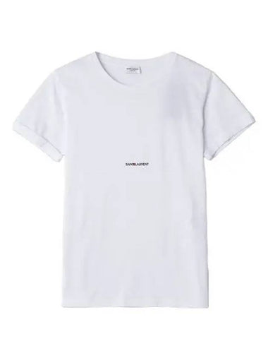 Rive Gauche Short Sleeve T Shirt White - SAINT LAURENT - BALAAN 1