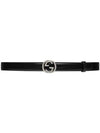 Interlocking G Leather Belt Black - GUCCI - BALAAN 5