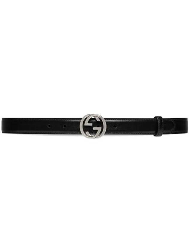 Interlocking G Leather Belt Black - GUCCI - BALAAN 5