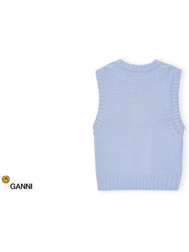 Cotton Rope Vest Poder Blue - GANNI - BALAAN 4