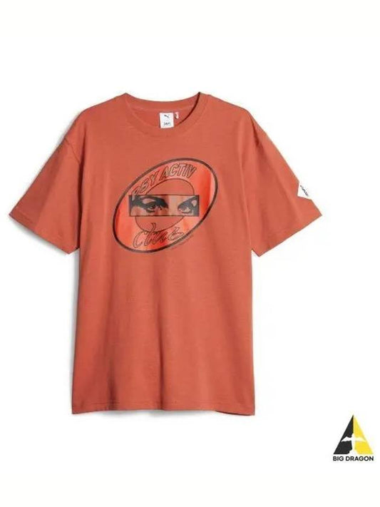 Perks Mini Graphic Short Sleeve T Shirt Red Orange 622678 41 - PUMA - BALAAN 1