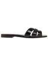 Tribute Leather Slippers Black - SAINT LAURENT - BALAAN 2