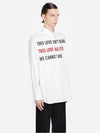 Men's Slogan Logo Long Sleeve Shirt White - VALENTINO - BALAAN 4