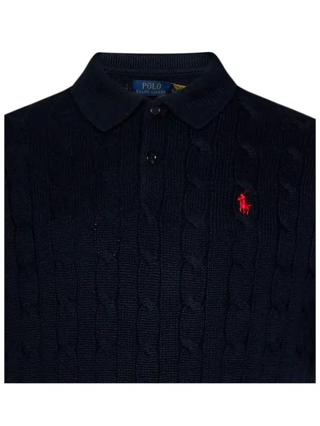 Embroidered Pony Knit Polo Shirt Navy - POLO RALPH LAUREN - BALAAN 5