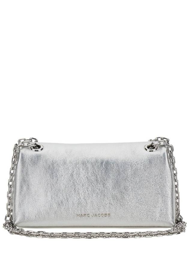 'The Dual Chain' Silver Colored Shoulder Bag With Logo Embossed On The Back In Leather Woman - MARC JACOBS - BALAAN 2