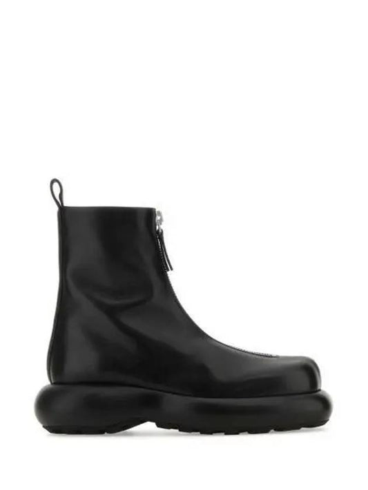 Square Toe Calf Leather Ankle Boots Black - JIL SANDER - BALAAN 2