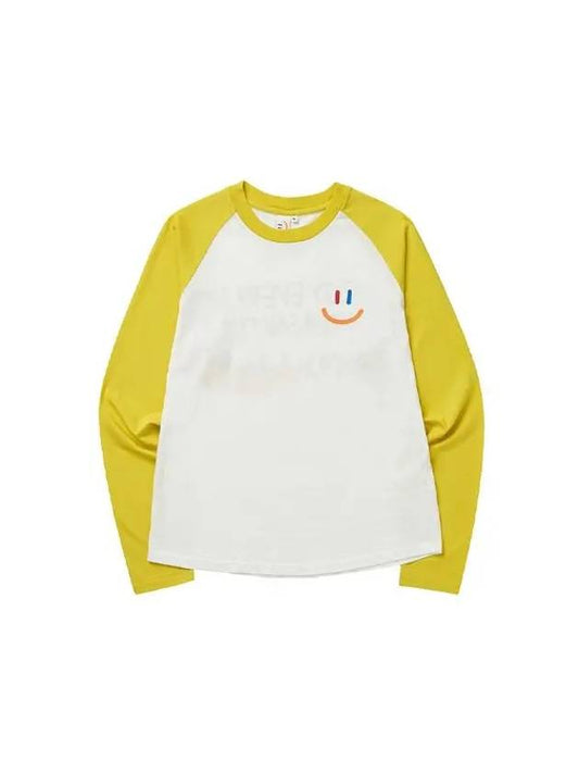 LaLa Raglan Long Sleeve T-Shirt Yellow - LALA SMILE - BALAAN 2