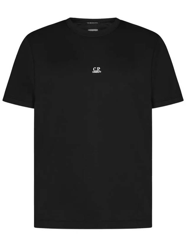 Logo Print Short Sleeve T-Shirt Black - CP COMPANY - BALAAN 2