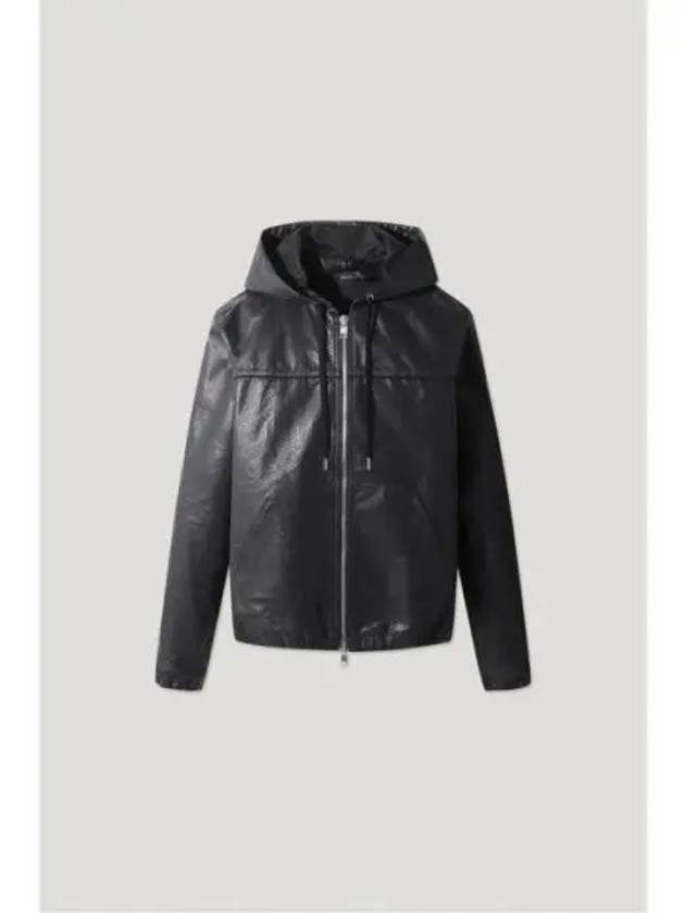 DENZEL Lambskin leather zip up hoodie jumper BLACK - IRO - BALAAN 1