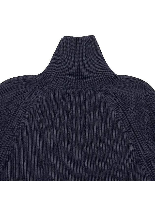 Logo Rib Turtleneck Navy - AMI - BALAAN 8