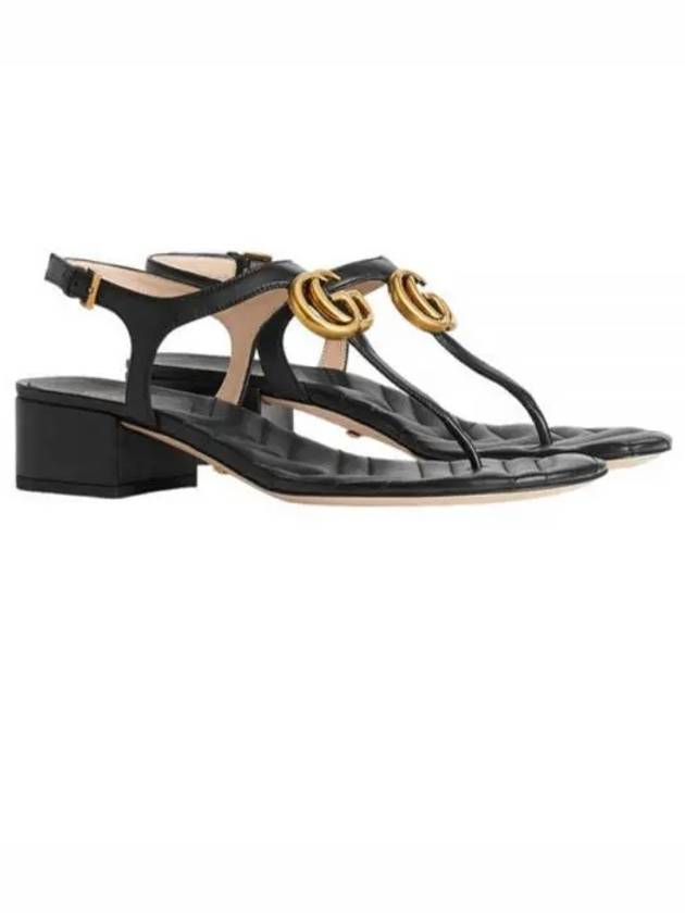 Women's Double G Sandals Black - GUCCI - BALAAN 2