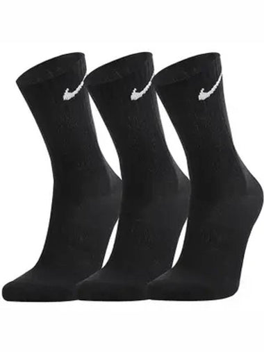 Everyday Training Crew Socks 3 Pack Black - NIKE - BALAAN 1