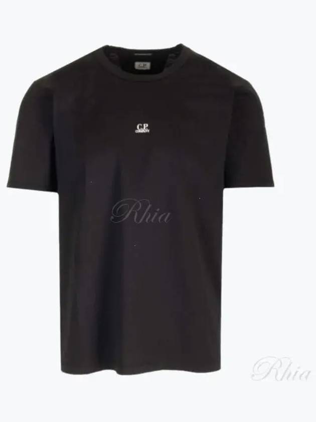 70/2 Mercerized Jersey Logo Short Sleeve T-Shirt Black - CP COMPANY - BALAAN 2