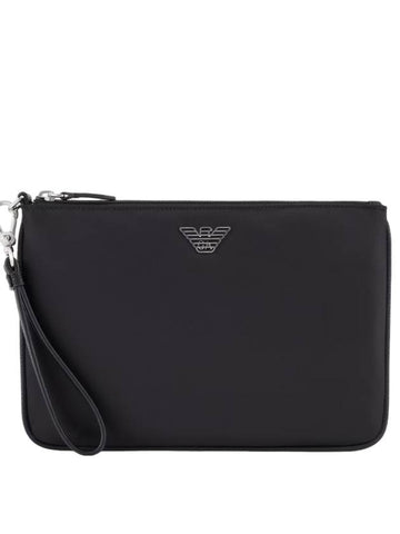 Logo Clutch Bag Black - EMPORIO ARMANI - BALAAN 1