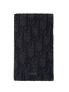 oblique jacquard two-stage long bifold card wallet black - DIOR - BALAAN.