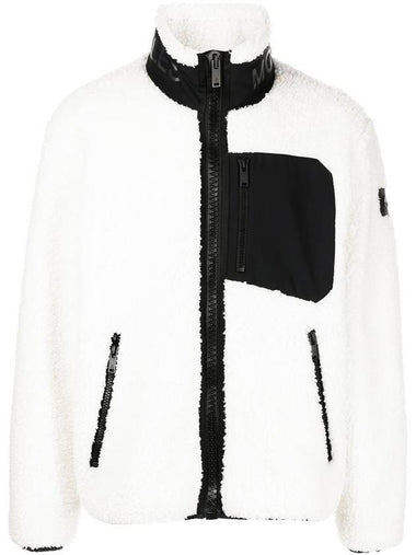 Men's Sagrek Shearling Fleece Zip-Up Jacket Ivory - MOOSE KNUCKLES - BALAAN 1