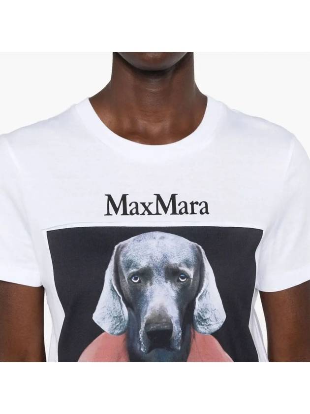 Cypria Print Cotton Short Sleeve T-Shirt White - MAX MARA - BALAAN 3