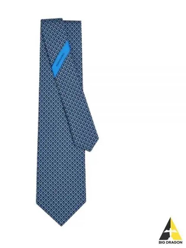 Salvatore Gancini pattern silk tie - SALVATORE FERRAGAMO - BALAAN 2