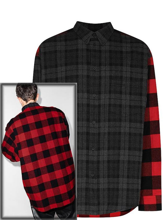 Flannel Check Overshirt 647364 TJM13 - BALENCIAGA - BALAAN 1