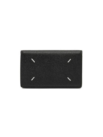 Stitched Leather Card Wallet Black - MAISON MARGIELA - BALAAN 2