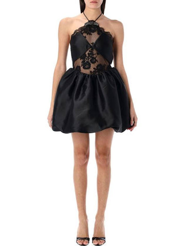 Self-Portrait Taffeta Halterneck Mini Dress - SELF PORTRAIT - BALAAN 1