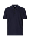 Cotton Short Sleeve Polo Shirt Dark Night - BOTTEGA VENETA - BALAAN 1