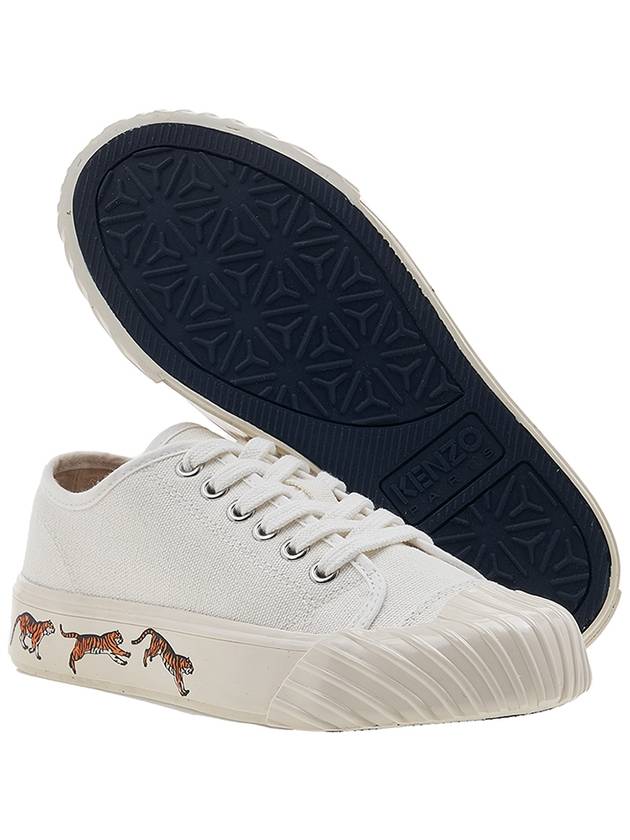 Tiger Logo Sole Cotton Low-Top Sneakers Off-white - KENZO - BALAAN 6