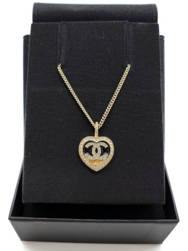 CC Logo Two-Tone Heart Pendant Necklace Gold - CHANEL - BALAAN 4