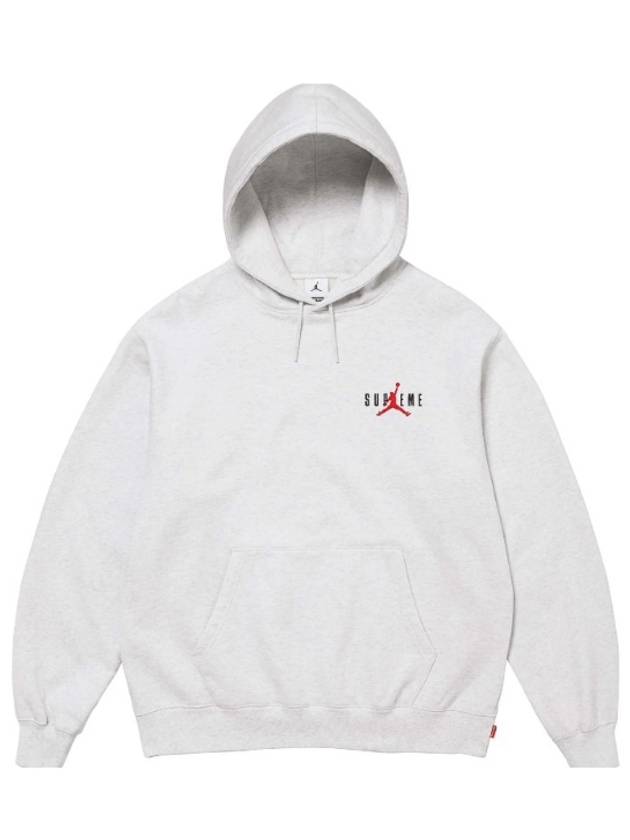 Jordan Logo Print Hoodie Ash Grey - SUPREME - BALAAN 2