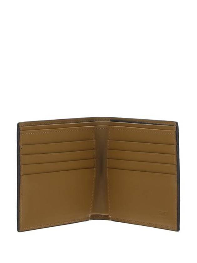 FF Logo Fabric Half Wallet Brown - FENDI - BALAAN 3