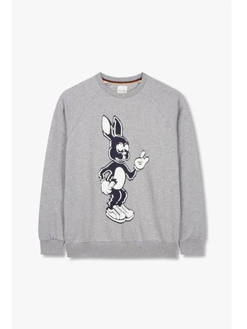 PS Bunny Print Raglan Sweatshirt Melange Gray - PAUL SMITH - BALAAN 1