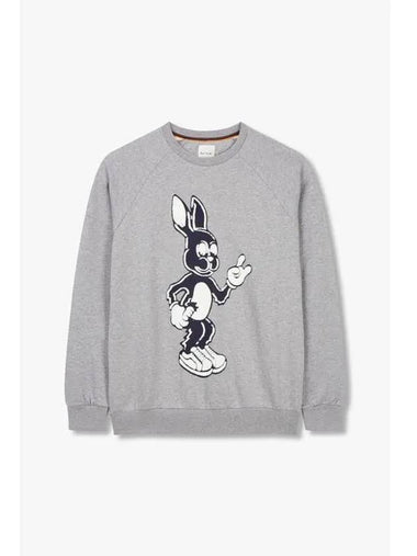 Sukday Max PS Bunny Print Raglan Sweatshirt Melange Gray - PAUL SMITH - BALAAN 1