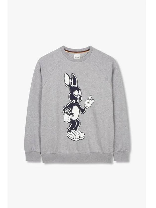 PS Bunny Print Raglan Sweatshirt Melange Gray - PAUL SMITH - BALAAN 1