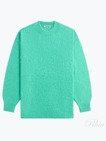 Brushed Wool Cashmere Silk Knit P O Aqua Green A24AP02WK Pullover - AURALEE - BALAAN 1