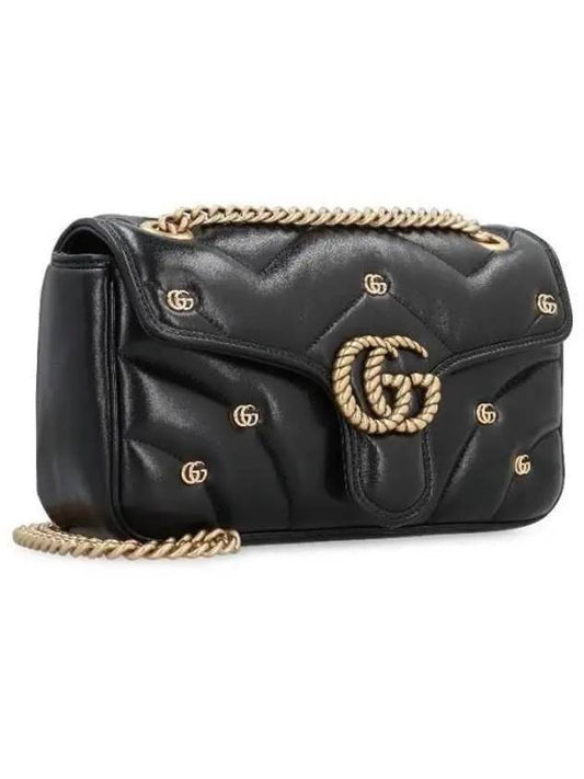 GG Marmont Micro Double G Stud Small Shoulder Bag Black - GUCCI - BALAAN 2