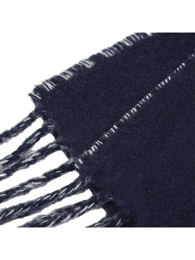 Lecharpe Fringe Logo Virgin Wool Muffler Navy - JACQUEMUS - BALAAN 5