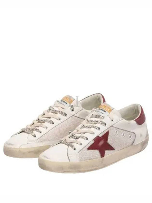 Super Star Lace Up Low Top Sneakers Red Cream White - GOLDEN GOOSE - BALAAN 2